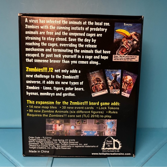Twilight Creations’ Zombies!!! 12: Zombie Zoo Board Game - Picture 2 of 16